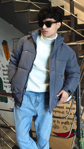 men imported gray puffer jacket